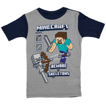 Load image into Gallery viewer, Minecraft Beware of Skeletons Youth Pajama Set
